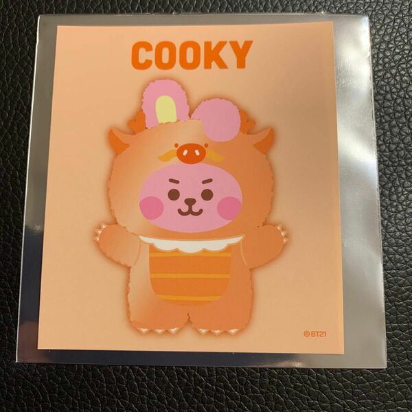 BT21 Little Friends 辰 オレンジ COOKY ノベルティステッカー あべのハルカス限定