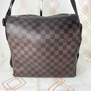 本物/正規品 本革 A4対応 大容量 LOUIS VUITTON ルイヴィトン ダミエ ナヴィグリオ メッセンジャーバッグ ショルダー 肩掛け エベヌ N45255