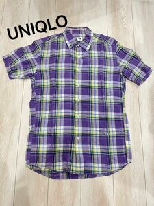 UNIQLO ユニクロ　チェックシャツ　半袖シャツ　M