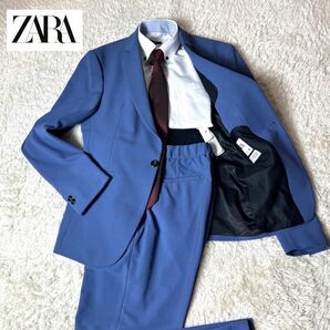 【希少色】ZARA ザラ セットアップ スーツ お洒落 1B 明るいブルー 