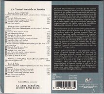 harmoniamundi　「La Cantada espanola en America」　メーナ(C-T)　バンゾ/アル・アイレ・エスパノール_画像2