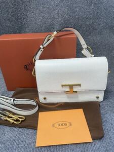 TODS トッズ T タイムレス ショルダーバッグ ホワイト トッズ ミニバッグ #5432310