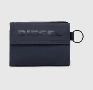 ★新品未使用/DIESEL/価格10780円★カード.タグ付 ディーゼル メンズ ロゴ 折り畳み ウォレット ネイビー 