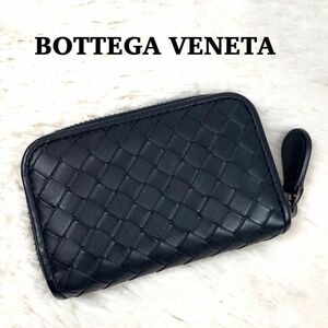 ボッテガヴェネタ BOTTEGA VENETA コインケース 小銭入れ イントレチャート ラウンドファスナー ジップ ブラック 黒