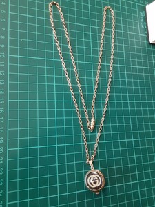 GUCCI Gucci часы колье подвеска Gold аксессуары Vintage подлинная вещь old necklace