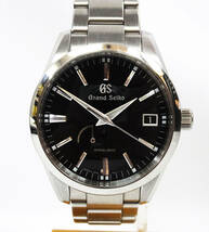 USED★良品 稼働品【GRAND SEIKO】グランドセイコー SBGA301 スプリングドライブ デイト 黒文字盤 AT 9R65 自動巻き メンズ腕時計★_画像1