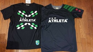 ATHLETA・アスレタ・ 子供用・半袖 Tシャツ・150・2点セット・ ブラック・フットサル・サッカー