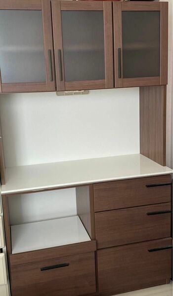 食器棚　ニトリ　ダークブラウン　茶色 キッチンボード　カップボード
