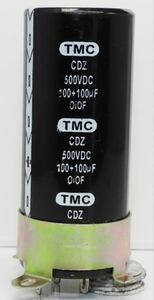 TMC CDZ 500VDC 100+100μF OiOF height enduring pressure electrolysis condenser new goods unused 