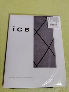 iCB　ダイヤモンドライン　デザイン　パンティストッキング　L〜LLサイズ　カラー ブラック　1足