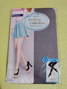 Fukuske　Stocking Collection　サポートタイプ　ダイヤ柄　パンティストッキング　M〜Lサイズ　カラー ブラック　1足