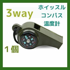 ホイッスル　1個　笛　アウトドア　コンパス　温度計つき　防災用　災害　サバイバル　多機能　緊急時　災害用品　地震　避難用品