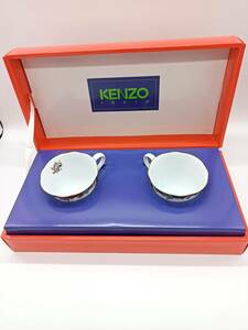 未使用品 ケンゾー KENZO KZ 5210 フローラリ ペア コーヒーカップ セット花柄 ソーサー PRODUCED BY AITO 2客 IO0381