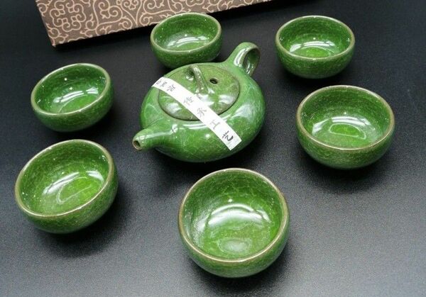 中国茶器セット氷裂茶具　落ち着きのある緑色