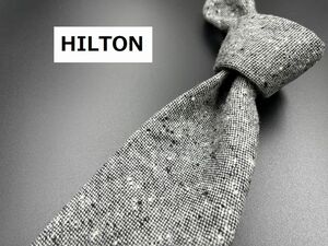 【超美品】HILTON　ヒルトン　ドット柄　ネクタイ　3本以上送料無料　グレイ　0205190