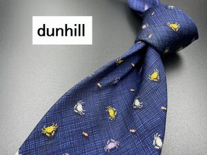 dunhill　ダンヒル　カニさん柄　ネクタイ　3本以上送料無料　ネイビー　0205202
