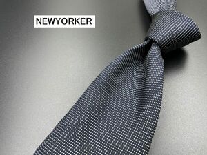 【美品】NEWYORKER　ニューヨーカー　ドット柄　ネクタイ　3本以上送料無料　ネイビー　0205223