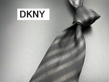 【美品】DKNY　ダナキャラン　チェック柄　ネクタイ　3本以上送料無料　ブラックグレイ　0302238_画像1
