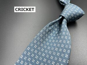 【美品】CRICKET　クリケット　ドット柄　ネクタイ　3本以上送料無料　グレイブルー　0302018