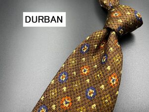 【超美品】DURBAN　ダーバン　ドット柄　ネクタイ　3本以上送料無料　ブラウン　0302197