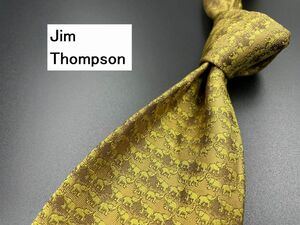 【美品】JimThompson　ジムトンプソン　ゾウさん柄　ネクタイ　3本以上送料無料　ブラウン系　0302074