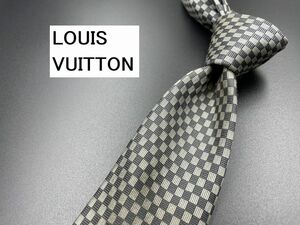 LOUIS VUITTON　ルイヴィトン　ロゴ＆チェック柄　ネクタイ　3本以上送料無料　グレイ　0302233