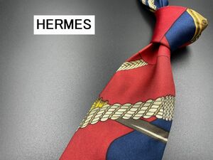 HERMES　エルメス　ネクタイ　3本以上送料無料　ワインレッド系　0302215