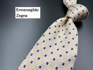 ErmenegildoZegna　エルメネジルドゼニア　ドット柄　ネクタイ　3本以上送料無料　ベージュ系　0302032