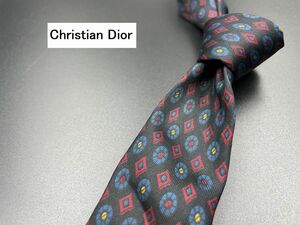 【超美品】ChristianDior　ディオール　ドット柄　ネクタイ　3本以上送料無料　ブラック　ナロータイ　0302042