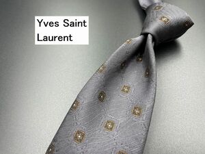 【超美品】YvesSaintLaurent　サンローラン　ドット柄　ネクタイ　3本以上送料無料　グレイ系　0303020