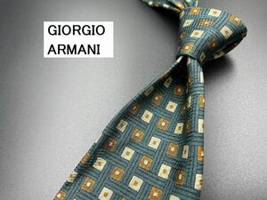 【超美品】GIORGIO ARMANI　アルマーニ　ドット柄　ネクタイ　3本以上送料無料　グリーン系　0303026　