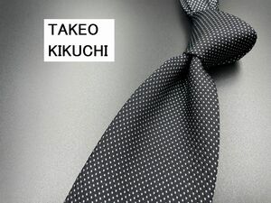 【美品】TAKEOKIKUCHI　タケオキクチ　ドット柄　ネクタイ　3本以上送料無料　ネイビー　0303229