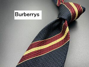 Burberrys　バーバリー　レジメンタル柄　ネクタイ　3本以上送料無料　ネイビー　0303056