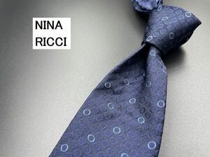 【超美品】NINA RICCI　ニナリッチ　ドット柄　ネクタイ　3本以上送料無料　ネイビー　0303036