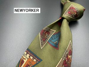 【超美品】NEWYORKER　ニューヨーカー　ネクタイ　3本以上送料無料　グリーン　0303027