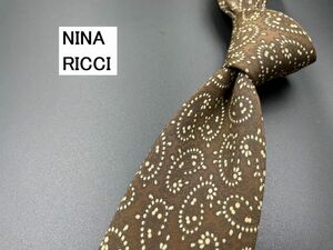 【美品】NINA RICCI　ニナリッチ　ペイズリー柄　ネクタイ　3本以上送料無料　ブラウン　0304068