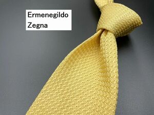 【超美品】ErmenegildoZegna　エルメネジルドゼニア　無地柄　ネクタイ　3本以上送料無料　イエロー系　0304214