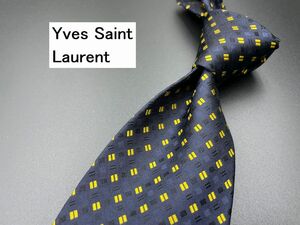 【超美品】YvesSaintLaurent　サンローラン　ドット柄　ネクタイ　3本以上送料無料　ネイビー　0304138
