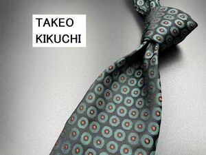 【超美品】TAKEOKIKUCHI　タケオキクチ　ドット柄　ネクタイ　3本以上送料無料　ブラック　光沢　0303034