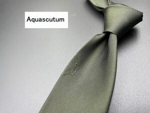 【超美品】Aquascutum　アクアスキュータム　ペイズリー柄　ネクタイ　3本以上送料無料　グリーン　0304259