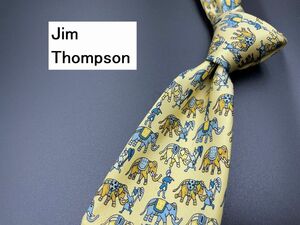 【超美品】JimThompson　ジムトンプソン　ゾウさん柄　ネクタイ　3本以上送料無料　ベージュ　0304065