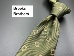 【美品】BrooksBrothers　ブルックスブラザーズ　ドット柄　ネクタイ　3本以上送料無料　グリーン　0304076