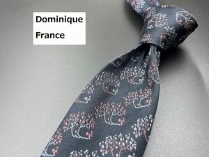 【美品】Dominique France　ドミニクフランス　ツースター　花柄　ネクタイ　3本以上送料無料　ネイビー系　0304216