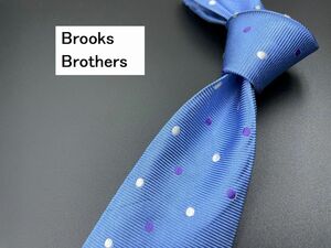 【超美品】BrooksBrothers　ブルックスブラザーズ　ドット柄　ネクタイ　3本以上送料無料　ブルー　0305027