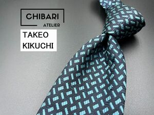 【超美品】TAKEOKIKUCHI　タケオキクチ　ドット柄　ネクタイ　3本以上送料無料　ネイビー　0305139