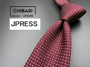 【新古品】JPRESS　ジェイプレス　ドット柄　ネクタイ　3本以上送料無料　ワインレッド　0305109