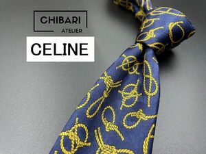 【超美品】CELINE　セリーヌ　ネクタイ　3本以上送料無料　ネイビー　0305152