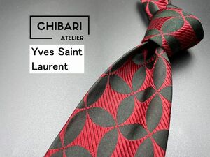 【超美品】YvesSaintLaurent　サンローラン　チェック柄　ネクタイ　3本以上送料無料　ワインレッド　0305254