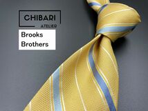 【新古品】BrooksBrothers　ブルックスブラザーズ　レジメンタル柄　ネクタイ　3本以上送料無料　イエロー系　0401106_画像1