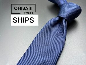 【美品】SHIPS　シップス　無地柄　ネクタイ　3本以上送料無料　ネイビー　0305085